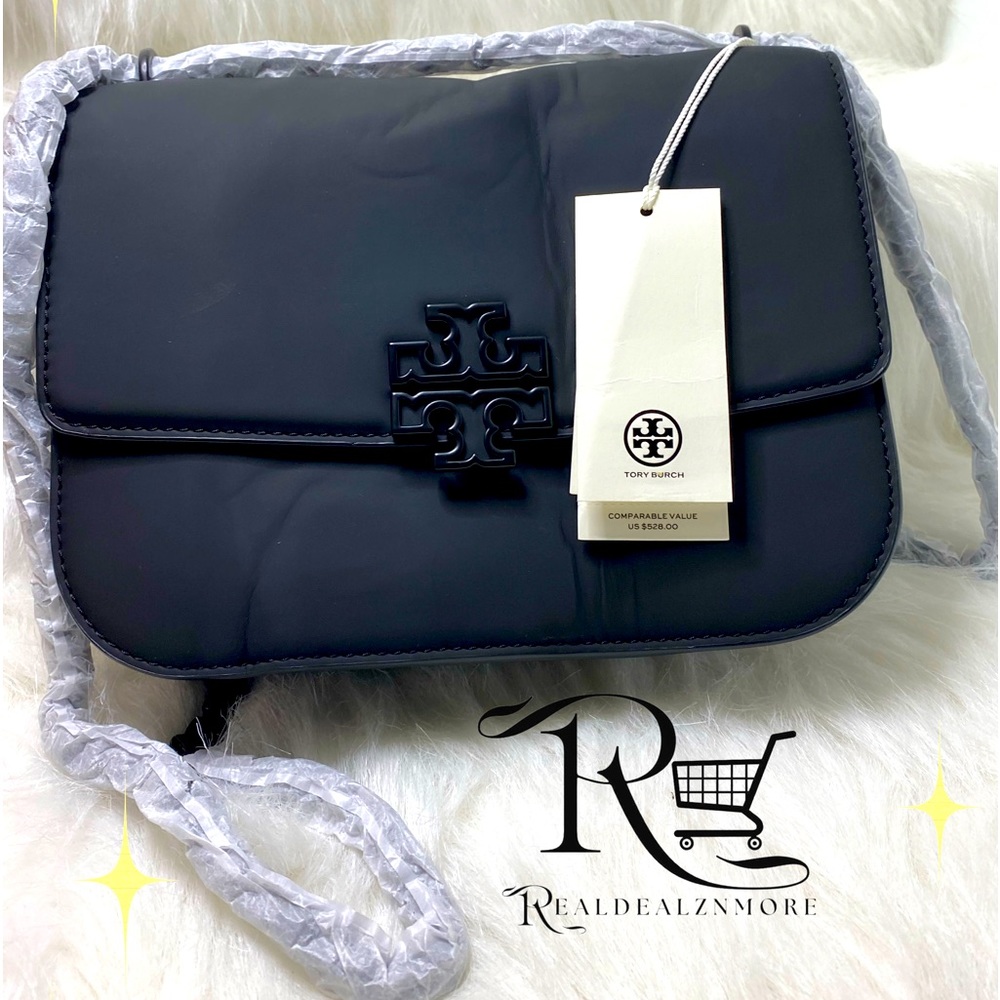 NWT Tory Burch: Britten Tiramisu Black  Hardware Adjustable Shoulder Bag